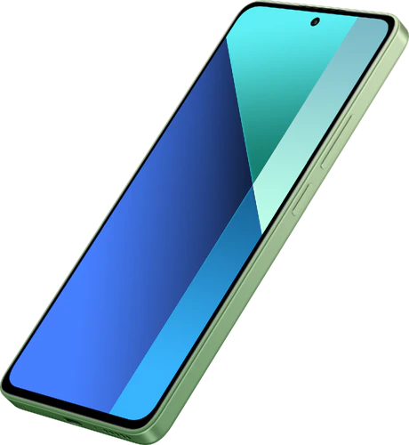 Xiaomi Redmi note 13 groen voorkant rechterzijkant onderkant Xiaomi Redmi note 13 groen voorkant rechterzijkant onderkant