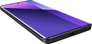 Xiaomi Redmi note 13 pro plus 5g zwart voorkant linkerzijkant onderkant schuin