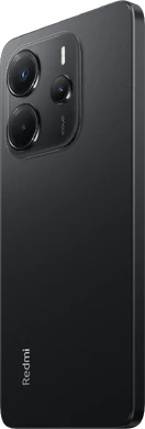 Xiaomi Redmi Note 14 zwart achterkant linkerzijkant