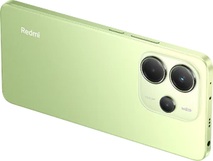 Xiaomi Redmi Note 14 groen achterkant gedraaid schuin