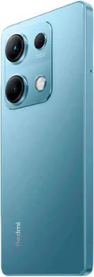 Xiaomi Redmi Note 14S blauw achterkant linkerzijkant