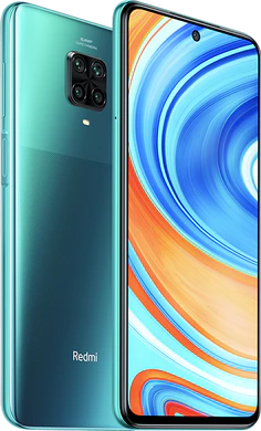 Xiaomi Redmi Note 9 Pro grønn skrås skråstilt oversikt