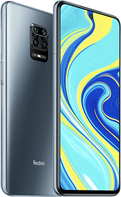 Xiaomi Redmi Note 9S grijs schuin overzicht