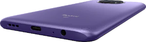 Xiaomi Redmi Note 9T paars onderkant schuin