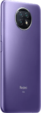 Xiaomi Redmi Note 9T paars achterkant rechterzijkant