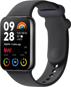 Xiaomi Smart Band 9 Pro zwart voorkant rechterzijkant