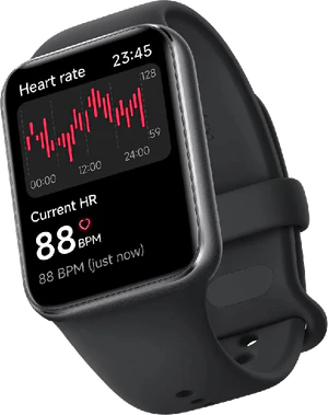 Xiaomi Smart Band 9 Pro zwart voorkant rechterzijkant onderkant