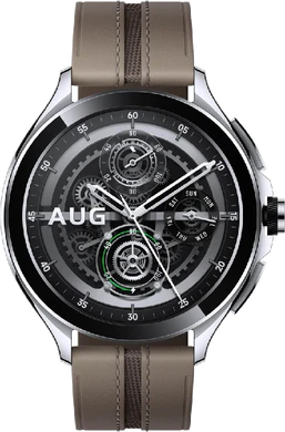 Xiaomi Watch 2 Pro 4G sølv brun leather foran