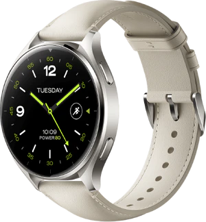 Xiaomi Watch 2 titanium hvid leather front højre side