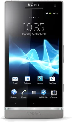 Xperia SL front dark sølv