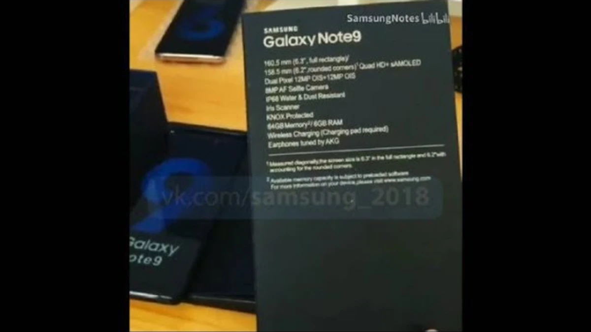 Eerste unboxing en specificaties van de Samsung Galaxy Note 9 onthuld