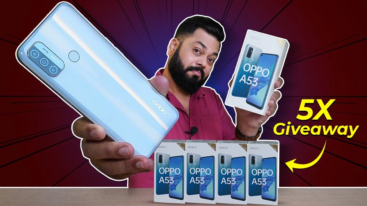 OPPO A53 unboxing: 90Hz scherm, 5000mAh batterij & weggeefactie van 5 telefoons!