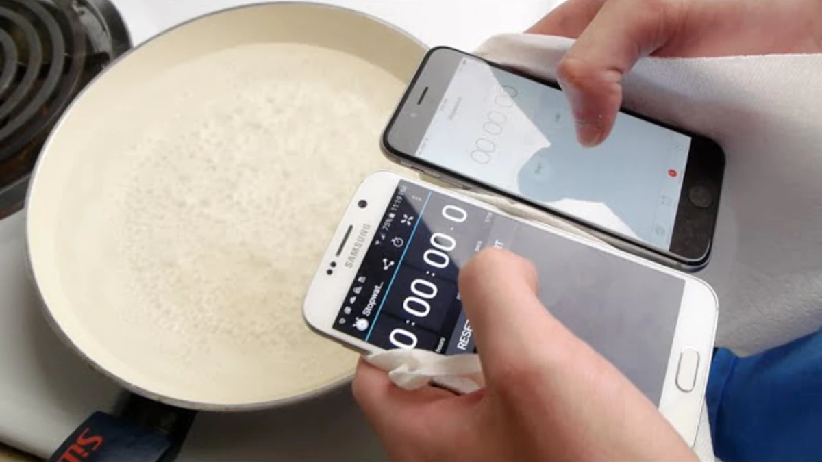 Galaxy S6 vs iPhone 6: wie overleeft deze extreme hitte- en watertest?