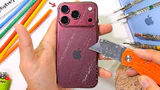 Test of versteende dino-poep je iPhone achterkant krast