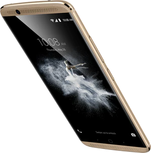 ZTE Axon 7 oro tapa delantera top lado derecho aslant