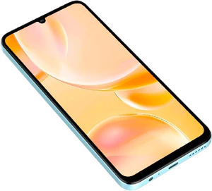 ZTE Blade v55 blau Vorderseite linke Seite Unterseite schräg