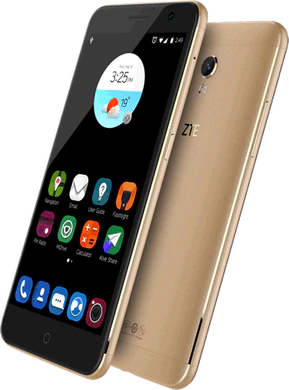 ZTE Blade V7 kulta yleiskatsaus etupuolella oikea puoli takapuoli